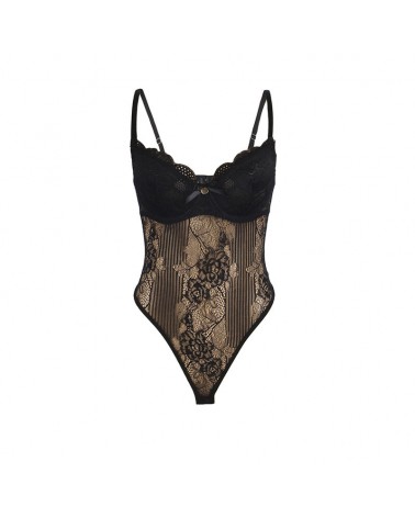 SUBBLIME - 955625 BODY IN PIZZO CON CHIUSURA INFERIORE NERO L/XL