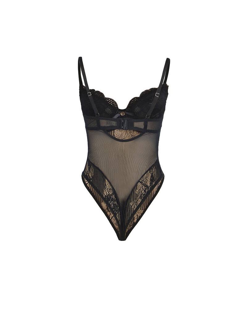 SUBBLIME - 955625 BODY IN PIZZO CON CHIUSURA INFERIORE NERO L/XL