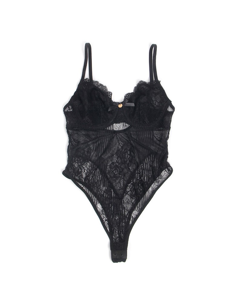 SUBBLIME - 955625 BODY IN PIZZO CON CHIUSURA INFERIORE NERO L/XL