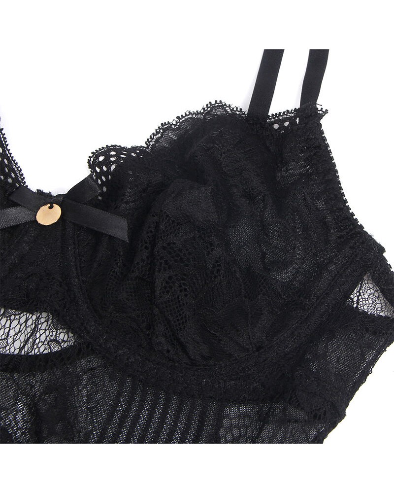 SUBBLIME - 955625 BODY IN PIZZO CON CHIUSURA INFERIORE NERO L/XL