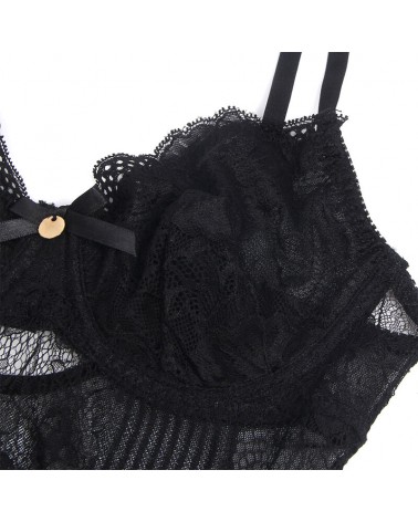 SUBBLIME - 955625 BODY IN PIZZO CON CHIUSURA INFERIORE NERO L/XL