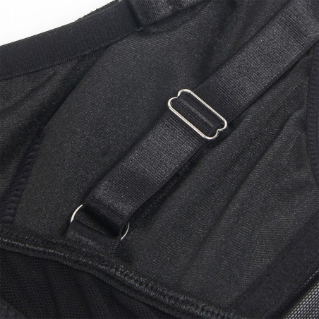 SUBBLIME - 955236 REGGISENO BONDAGE NERO CON GIARRETTIERA SET S/M