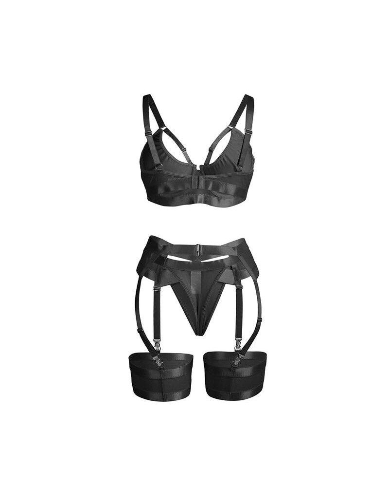 SUBBLIME - 955243 REGGISENO BONDAGE NERO CON GIARRETTIERA L/XL