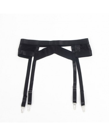 SUBBLIME - 955243 REGGISENO BONDAGE NERO CON GIARRETTIERA L/XL