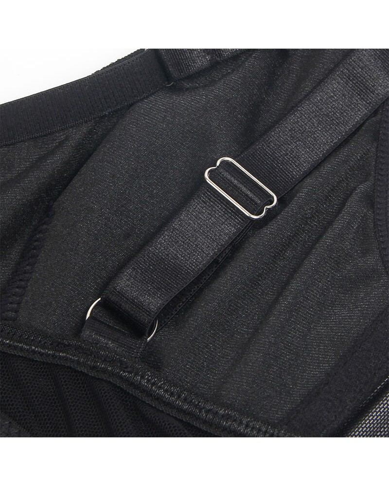 SUBBLIME - 955243 REGGISENO BONDAGE NERO CON GIARRETTIERA L/XL