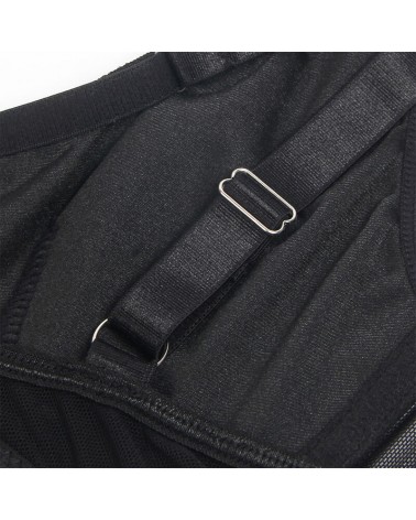 SUBBLIME - 955243 REGGISENO BONDAGE NERO CON GIARRETTIERA L/XL