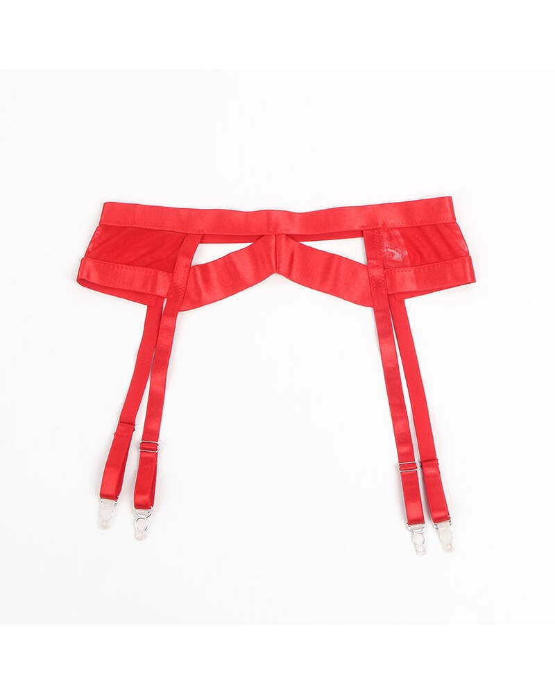 SUBBLIME - 955250 REGGISENO BONDAGE ROSSO CON GIARRETTIERA S/M