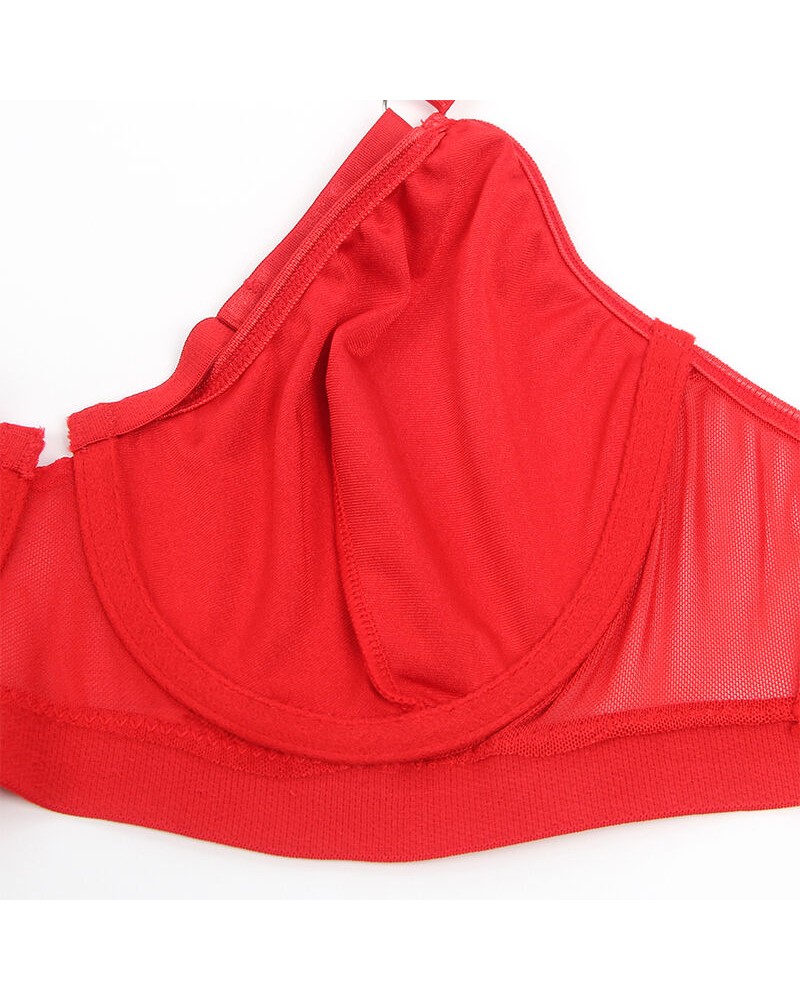 SUBBLIME - 955267 REGGISENO BONDAGE ROSSO CON GIARRETTIERA L/XL