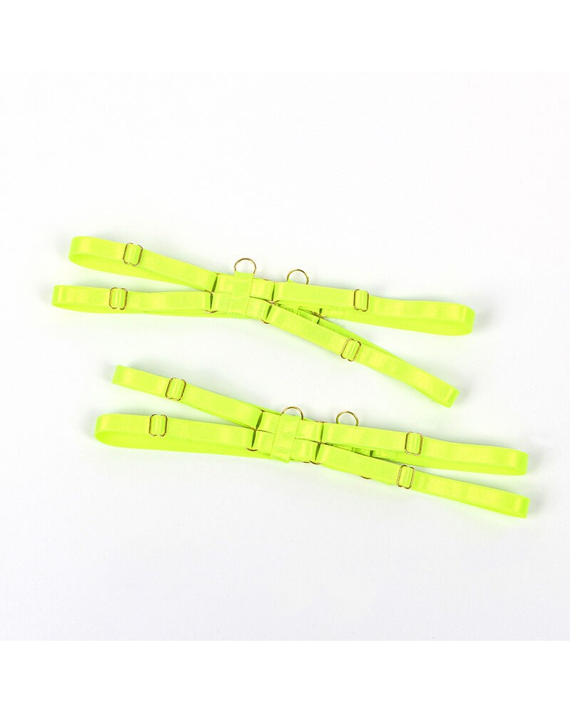 SUBBLIME - 955274 COMPLETO REGGISENO CON COLLANA E DETTAGLI GAMBA VERDE FLUORESCENTE S/M