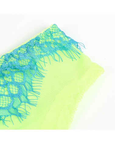 SUBBLIME - 955311 COMPLETO REGGISENO CON PIZZO E LINEE GIARRETRICI VERDE E BLU S/M