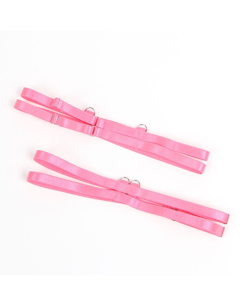 SUBBLIME - 955366 COMPLETO REGGISENO CON PIZZO E LINEE DI GIARRETTIERA ROSA E VIOLA L/XL