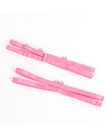 SUBBLIME - 955366 COMPLETO REGGISENO CON PIZZO E LINEE DI GIARRETTIERA ROSA E VIOLA L/XL