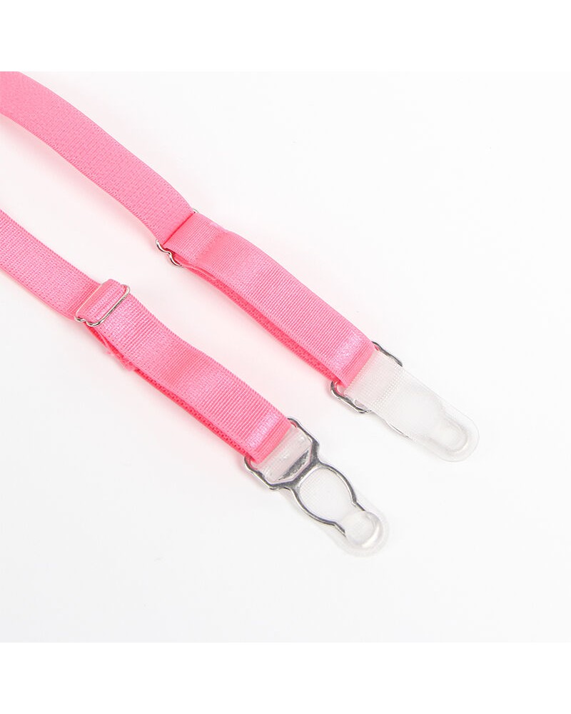 SUBBLIME - 955366 COMPLETO REGGISENO CON PIZZO E LINEE DI GIARRETTIERA ROSA E VIOLA L/XL