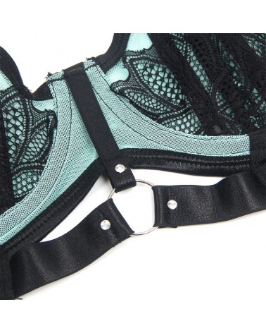 SUBBLIME - 955557 SET REGGISENO IN VERNICE VERDE CON CERNIERA S/M