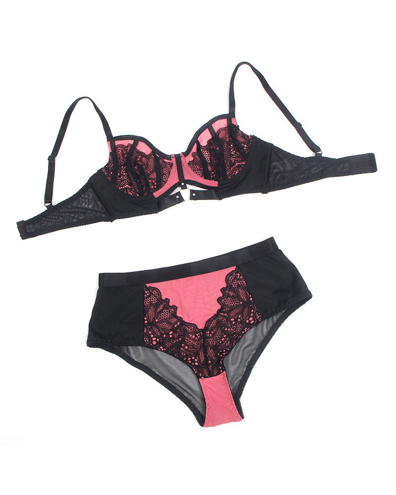 SUBBLIME - 955571 SET REGGISENO IN VERNICE ROSA CON CERNIERA E REGGISENO A RETINO S/M