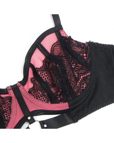 SUBBLIME - 955571 SET REGGISENO IN VERNICE ROSA CON CERNIERA E REGGISENO A RETINO S/M