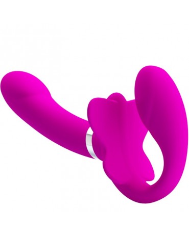 PRETTY LOVE - VALERIE VIBRATORE DOPPIO STRAP-ON 12 VIBRAZIONI VIOLA 2