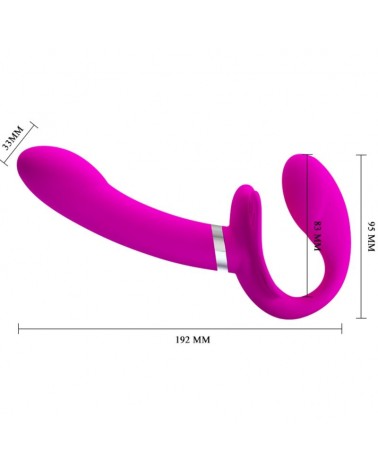 PRETTY LOVE - VALERIE VIBRATORE DOPPIO STRAP-ON 12 VIBRAZIONI VIOLA