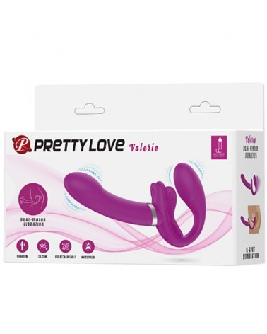 PRETTY LOVE - VALERIE VIBRATORE DOPPIO STRAP-ON 12 VIBRAZIONI VIOLA