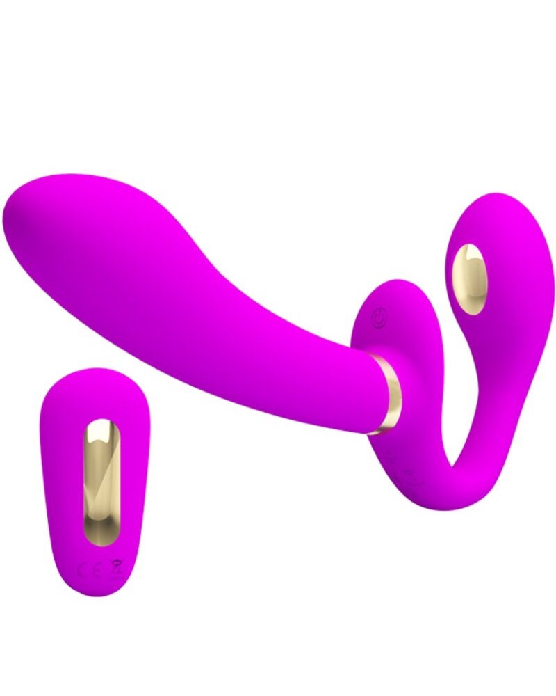 PRETTY LOVE - THUNDERBIRD VIBRATORE DOPPIO STRAP-ON TELECOMANDO VIOLA