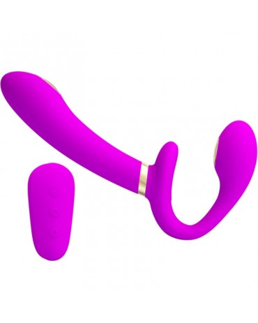 PRETTY LOVE - THUNDERBIRD VIBRATORE DOPPIO STRAP-ON TELECOMANDO VIOLA 2