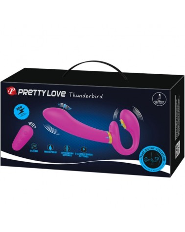 PRETTY LOVE - THUNDERBIRD VIBRATORE DOPPIO STRAP-ON TELECOMANDO VIOLA