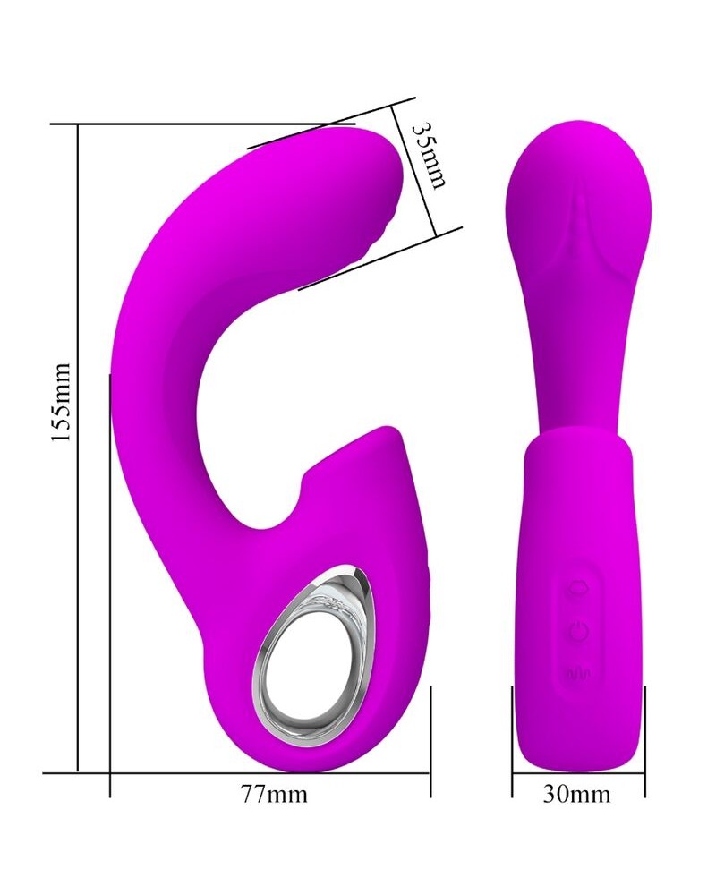 PRETTY LOVE - SIBEL SIBEL VIBRATORE PUNTO G + STIMOLATORE CLITORIDEO 10 VIBRAZIONI VIOLA