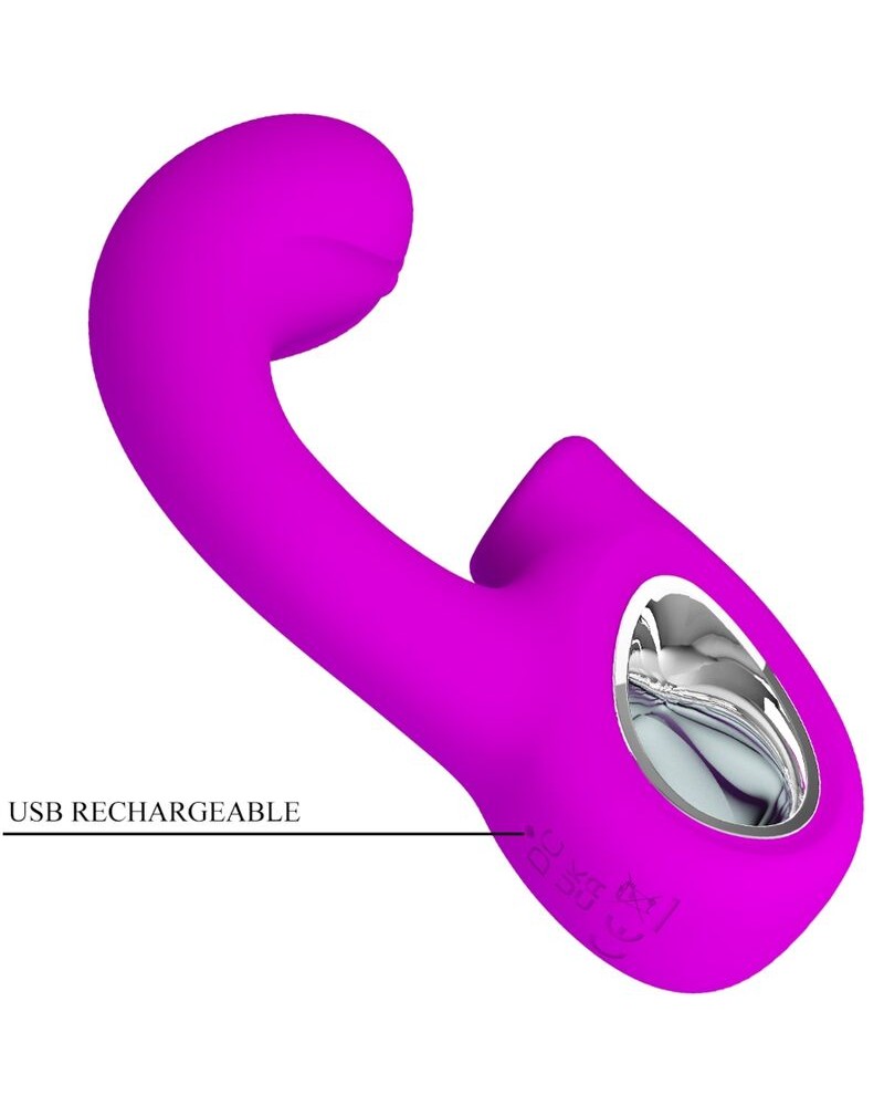 PRETTY LOVE - SIBEL SIBEL VIBRATORE PUNTO G + STIMOLATORE CLITORIDEO 10 VIBRAZIONI VIOLA