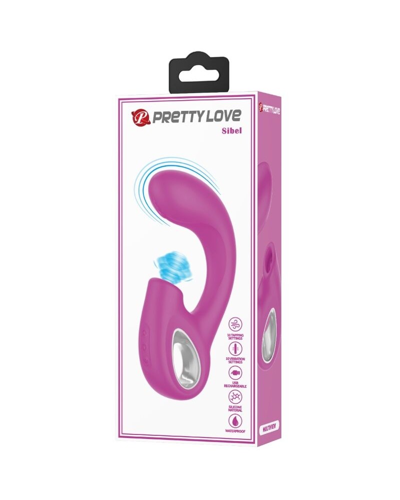 PRETTY LOVE - SIBEL SIBEL VIBRATORE PUNTO G + STIMOLATORE CLITORIDEO 10 VIBRAZIONI VIOLA