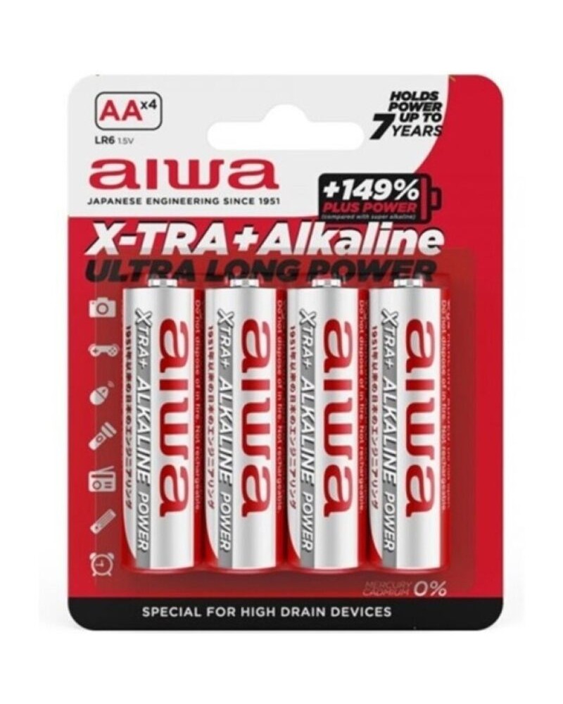 AIWA - X-TRA ALKALINE AA BATTERIA ALCALINICA LR6 BLISTER*4