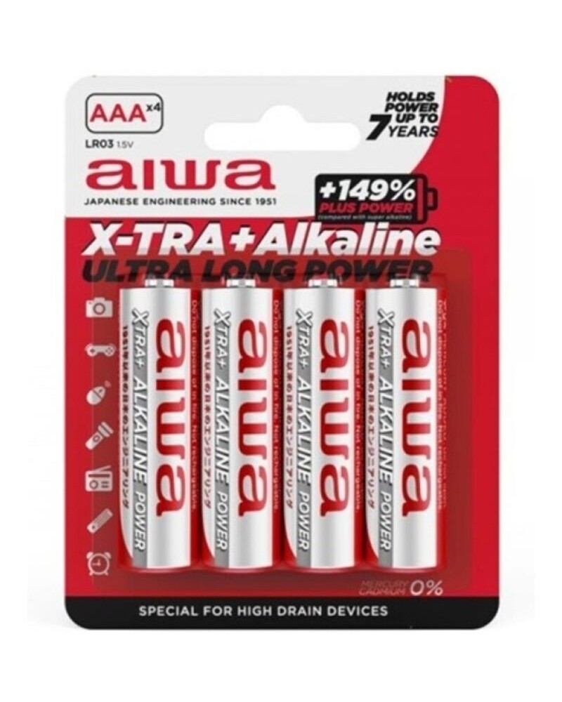 AIWA - BATTERIA ALCALINA X-TRA AAA LR03 BLISTER*4