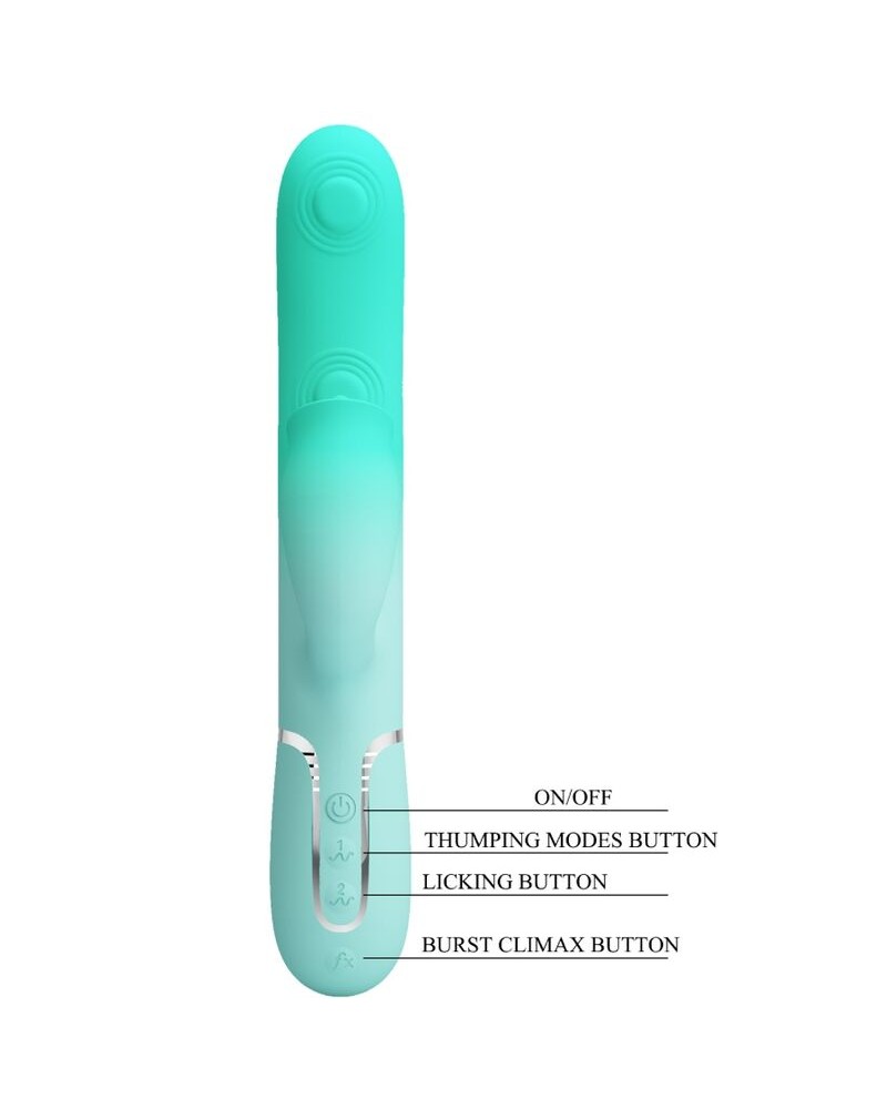 PRETTY LOVE - VIBRATORE MULTIFUNZIONE CONIGLIO GIGI VERDE ACQUA