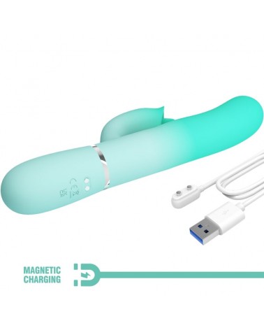 PRETTY LOVE - VIBRATORE MULTIFUNZIONE CONIGLIO GIGI VERDE ACQUA