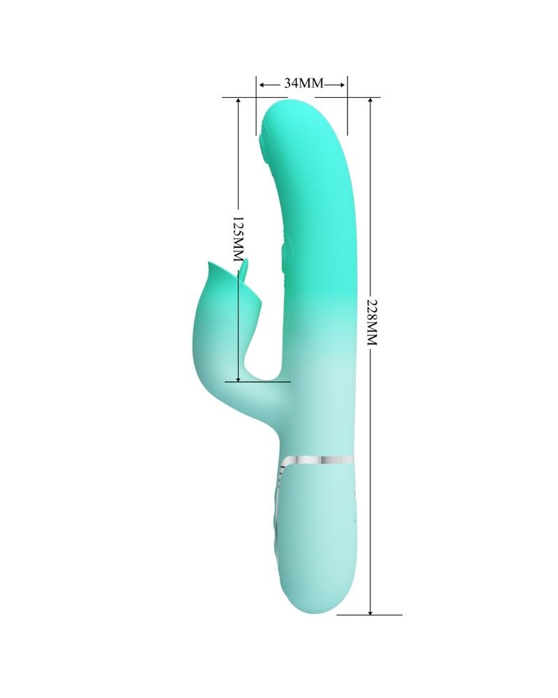 PRETTY LOVE - VIBRATORE MULTIFUNZIONE CONIGLIO GIGI VERDE ACQUA