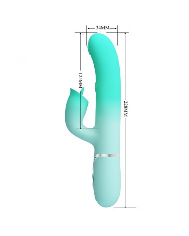 PRETTY LOVE - VIBRATORE MULTIFUNZIONE CONIGLIO GIGI VERDE ACQUA