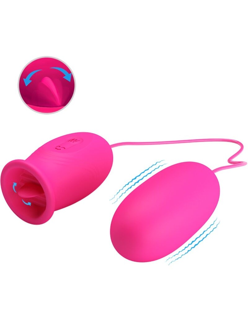 PRETTY LOVE - Ovulo vibrante a forma di margherita + lingua stimolante per il clitoride ROSA