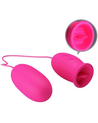 PRETTY LOVE - Ovulo vibrante a forma di margherita + lingua stimolante per il clitoride ROSA