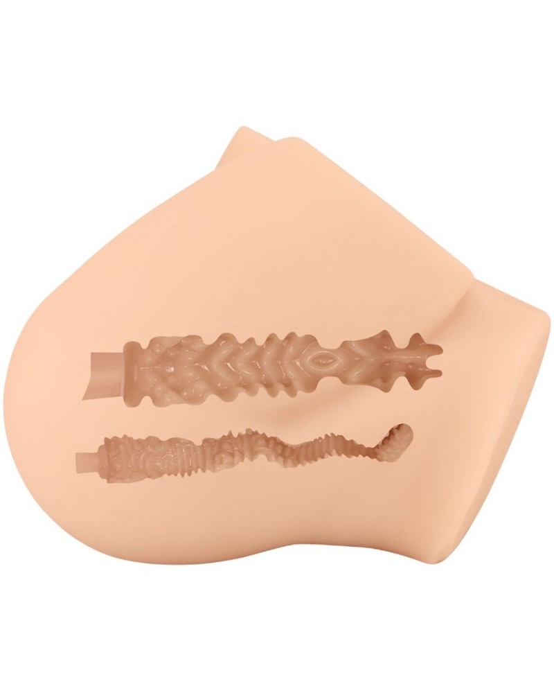 CRAZY BULL - VIBRATORE POSTERIORE ROLONDA CON VAGINA E ANO NATURALI REALISTICI