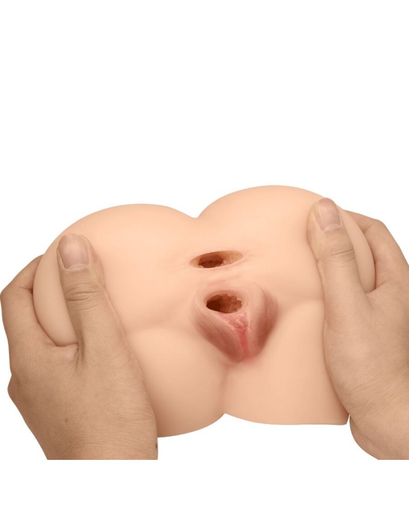 CRAZY BULL - VIBRATORE POSTERIORE ROLONDA CON VAGINA E ANO NATURALI REALISTICI