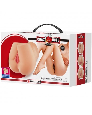 CRAZY BULL - VIBRATORE POSTERIORE ROLONDA CON VAGINA E ANO NATURALI REALISTICI