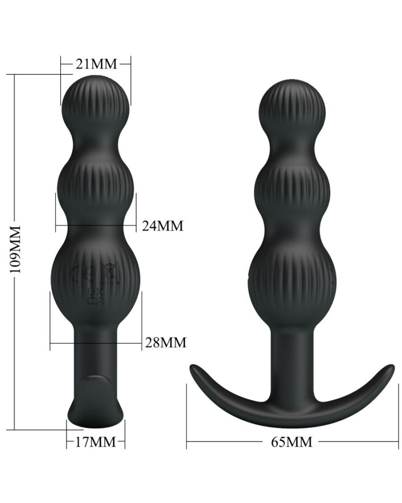 PRETTY LOVE - SIDNEY VIBRATORE ANALE 10 VIBRAZIONI NERO