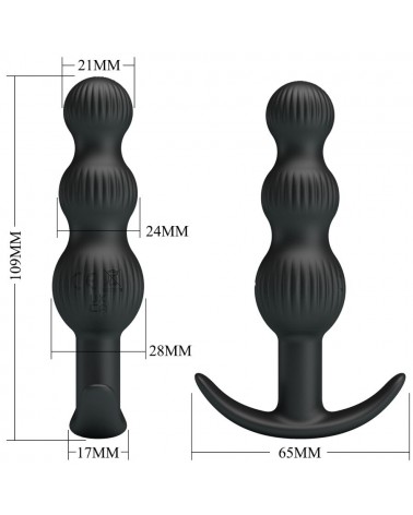 PRETTY LOVE - SIDNEY VIBRATORE ANALE 10 VIBRAZIONI NERO