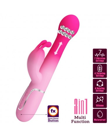 PRETTY LOVE - DEJON 3 IN 1 MULTIFUNZIONE VIBRATORE CONIGLIO ROSA