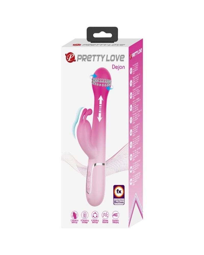 PRETTY LOVE - DEJON 3 IN 1 MULTIFUNZIONE VIBRATORE CONIGLIO ROSA