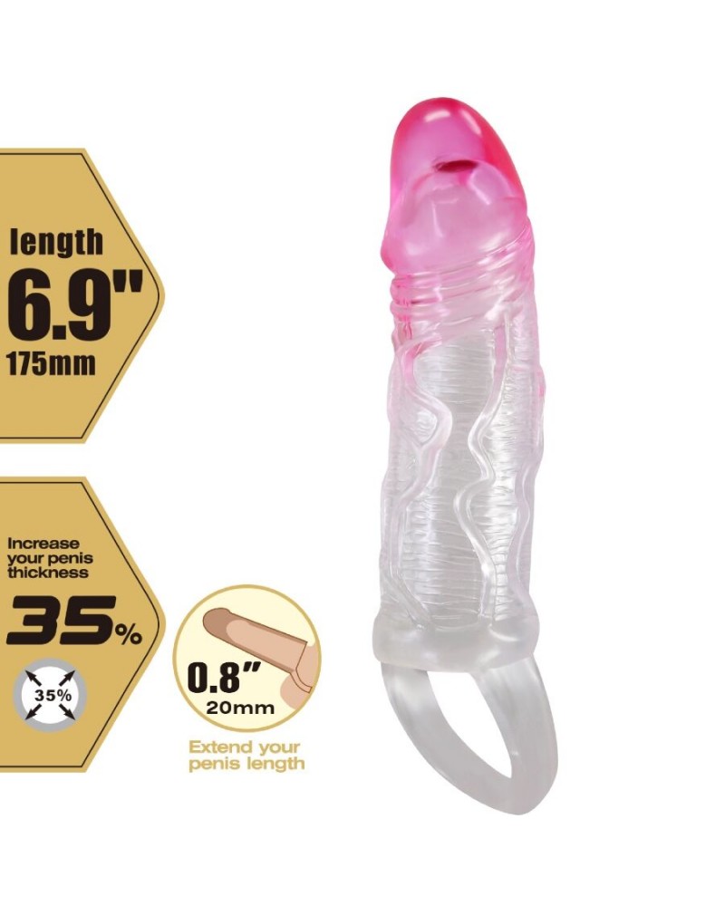 PRETTY LOVE - ODES REALISTICO 2 CM GUAINA DI ALLARGAMENTO PER PENE ROSA