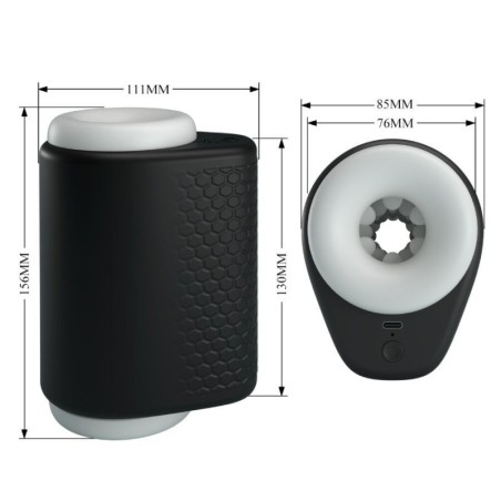 PRETTY LOVE - DJ GIRL MASTURBATORE MASCHILE CON VIBRAZIONE 5 IMPOSTAZIONI NEGRO