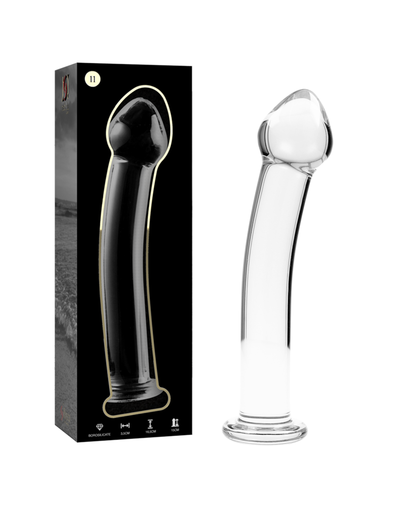 NEBULA SERIES BY IBIZA - MODELLO 11 DILDO IN VETRO BOROSILICATO TRASPARENTE 16 CM -O- 3 CM