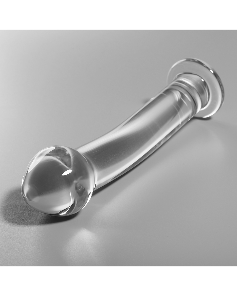 NEBULA SERIES BY IBIZA - MODELLO 11 DILDO IN VETRO BOROSILICATO TRASPARENTE 16 CM -O- 3 CM