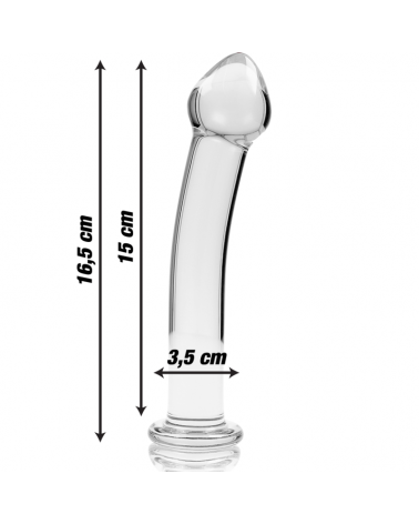 NEBULA SERIES BY IBIZA - MODELLO 11 DILDO IN VETRO BOROSILICATO TRASPARENTE 16 CM -O- 3 CM