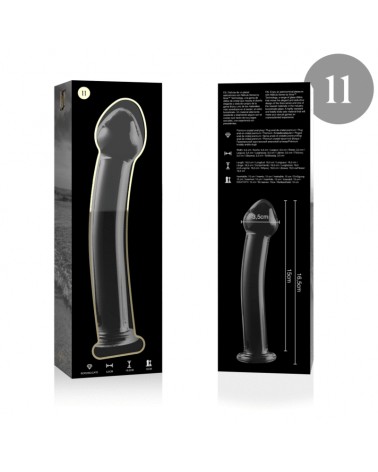 NEBULA SERIES BY IBIZA - MODELLO 11 DILDO IN VETRO BOROSILICATO TRASPARENTE 16 CM -O- 3 CM